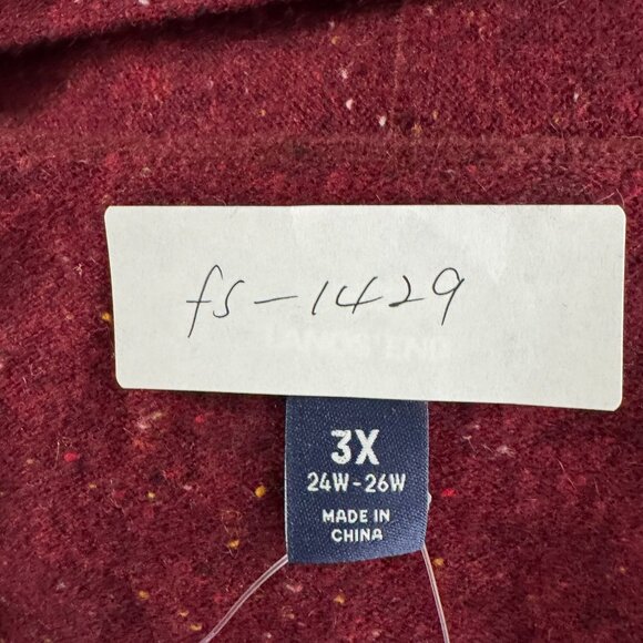 Lands' End Cashmere Wrap Sweater Womens 3X Speckled Burgundy NWT FS-1429 - Picture 2 of 10